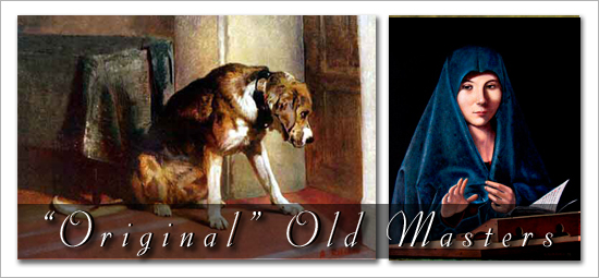 Left: Robshaw's Suspense, Original by Sir Edwin Landseer Right: Robshaw's Virgin Annunciate, Original by Antonello da Messina